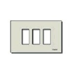 Placca alluminio anodizzato 3 moduli oro per scatole incasso rettangolari