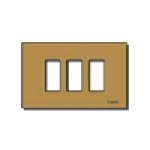 Placca 3 moduli alluminio anodizzato bronzo scatto per scatole incasso rettangolari