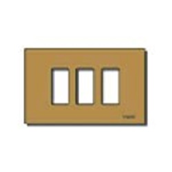 Placca 3 moduli alluminio anodizzato bronzo scatto per scatole incasso rettangolari
