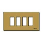 Placca 4 moduli alluminio anodizzato bronzo fissaggio a scatto per scatole incasso rettangolari