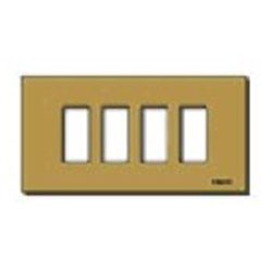 Placca 4 moduli alluminio anodizzato bronzo fissaggio a scatto per scatole incasso rettangolari