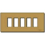 Placca 5 moduli alluminio anodizzato bronzo scatto per scatole incasso rettangolari