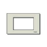 Placca 3 moduli alluminio anodizzato oro per scatole incasso rettangolari fissaggio a scatto