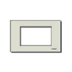 Placca 3 moduli alluminio anodizzato oro per scatole incasso rettangolari fissaggio a scatto