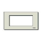 Placca 4 moduli speciali alluminio anodizzato oro per scatole incasso rettangolari
