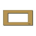 Placca 4 moduli alluminio anodizzato bronzo scatto per scatole incasso rettangolari