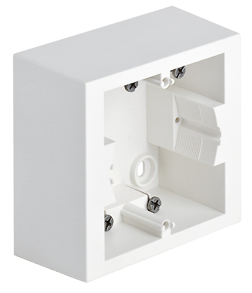 Scatola parete quadrata 1-2 moduli profondità 43,5 mm bianco per installazioni elettriche interne