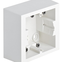 Scatola parete quadrata 1-2 moduli profondità 43,5 mm bianco per installazioni elettriche interne