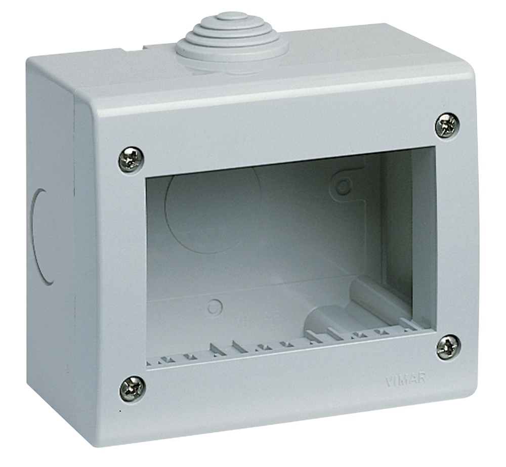 Contenitore da parete IP40 3 moduli Idea/8000sp grigio con adattatori moduli standard