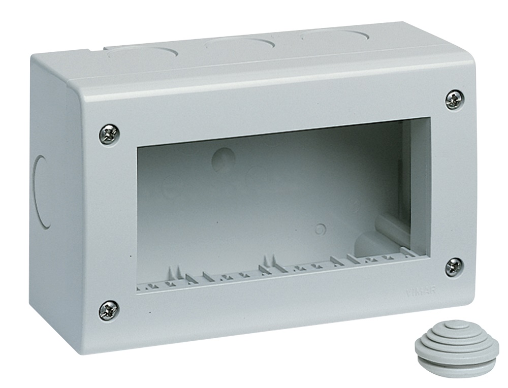 Contenitore da parete IP40 4 moduli Idea/8000sp grigio con adattatori modulari