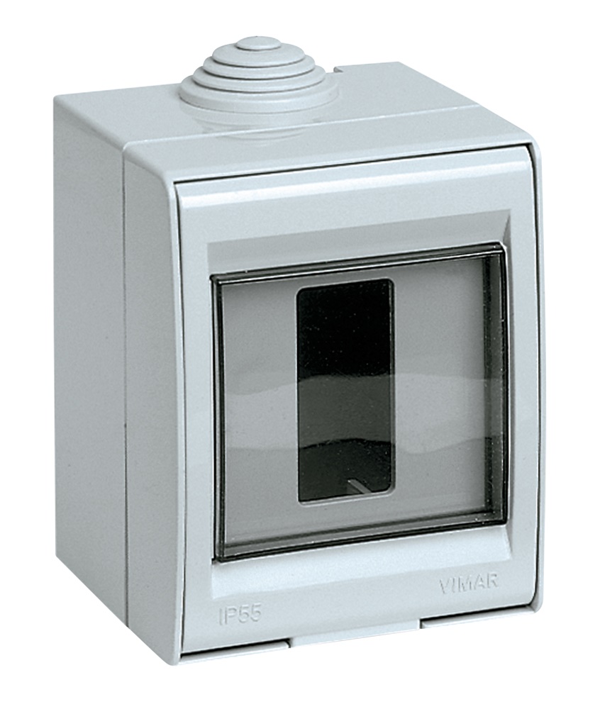 Contenitore IP55 da parete 1 modulo standard 8000 grigio resistente polvere e acqua
