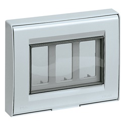 Calotta IP55 3 moduli 8000 grigio RAL 7035 per apparecchiature elettriche protezione IP55