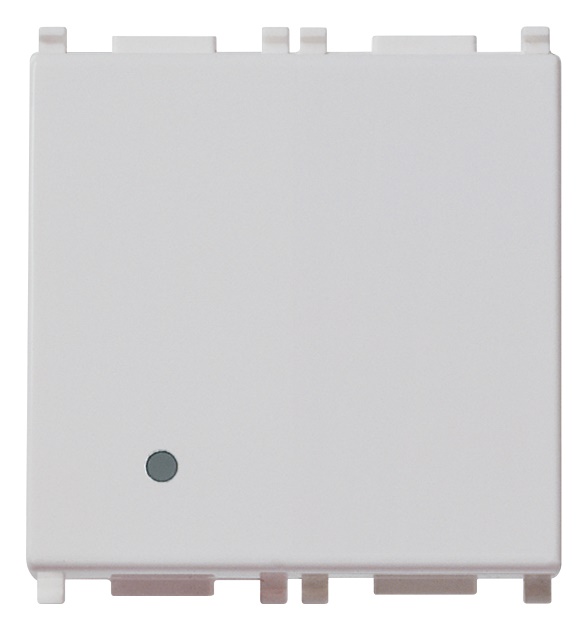 Interruttore 1P 10AX 2 moduli Silver illuminabile per uso domestico e ufficio