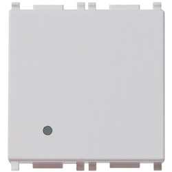 Interruttore 1P 10AX 2 moduli Silver illuminabile per uso domestico e ufficio