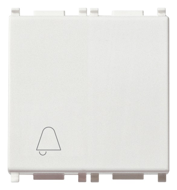 Pulsante 1P NO 10A 250V campanello illuminabile tasto sostituibile 2 moduli bianco