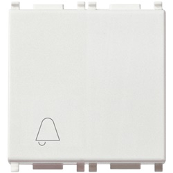 Pulsante 1P NO 10A 250V campanello illuminabile tasto sostituibile 2 moduli bianco
