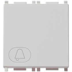 Pulsante 1P NO 10A 250V campanello illuminabile tasto sostituibile Silver 2 moduli