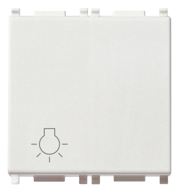 Pulsante 1P NO 10A 250V luce illuminabile tasto sostituibile bianco 2 moduli