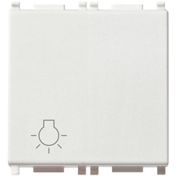 Pulsante 1P NO 10A 250V luce illuminabile tasto sostituibile bianco 2 moduli