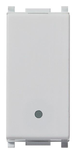Pulsante 1P NC 10A 250V illuminabile tasto sostituibile Silver per impianti elettrici