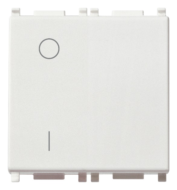 Interruttore 2P 16AX 2 moduli illuminabile bianco per impianti elettrici residenziali