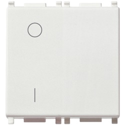 Interruttore 2P 16AX 2 moduli illuminabile bianco per impianti elettrici residenziali