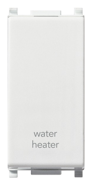 Interruttore 2P 20AX illuminabile simbolo WATER/HEATER bianco per lampade con alimentatore integrato