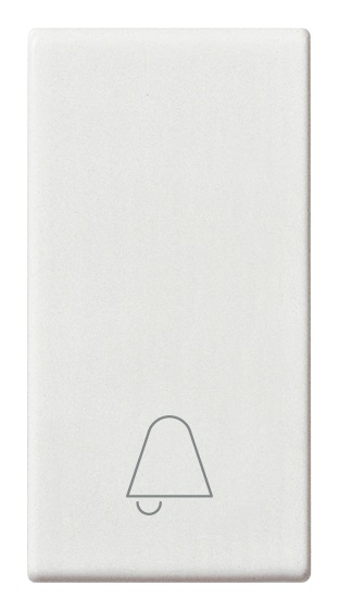 Tasto 1 modulo Simbolo campanello bianco Plana 