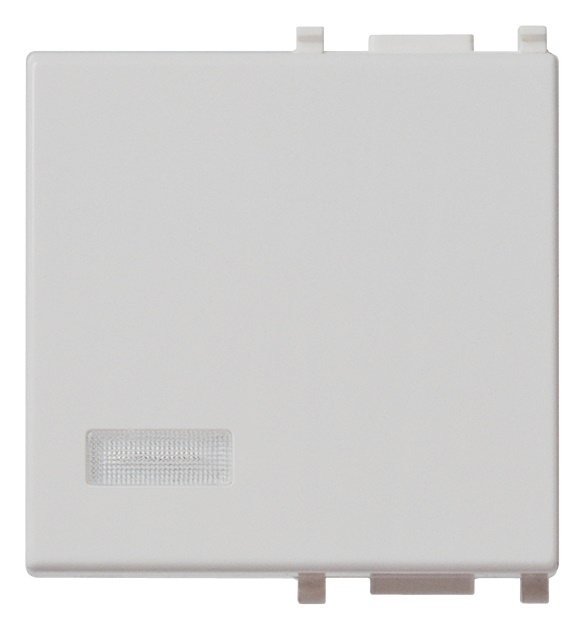 Tasto intercambiabile 2 moduli con diffusore illuminabile Silver per impianti elettrici