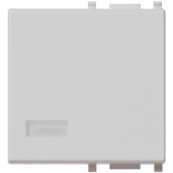 Tasto intercambiabile 2 moduli con diffusore illuminabile Silver per impianti elettrici