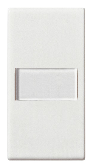 Tasto intercambiabile 1 modulo illuminabile anello con targhetta bianco per impianti elettrici