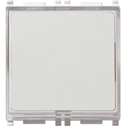 Pulsante targhetta 1P NO 10A 250V bianco illuminabile 2 moduli per lampada E10