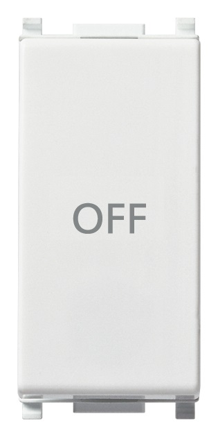 Pulsante 1P NO+NC 10A simbolo OFF bianco Plana 