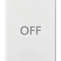 Pulsante 1P 10A 250V NO+NC simbolo OFF colore bianco per comando elettrico
