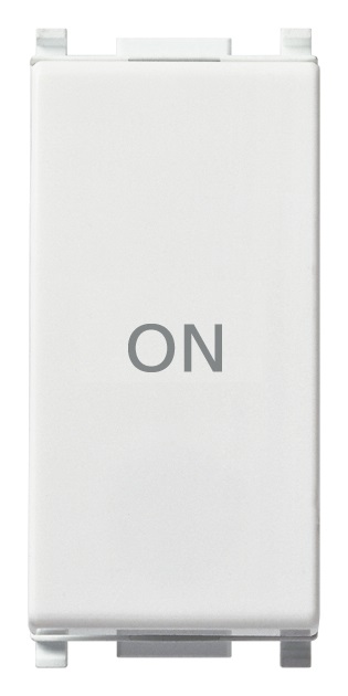 Pulsante 1P NO+NC 10A simbolo ON bianco Plana 