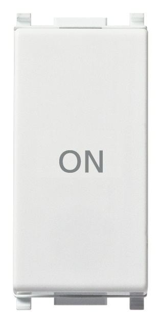 Pulsante 1P 10A 250V NO+NC simbolo ON colore bianco uso elettrico industriale