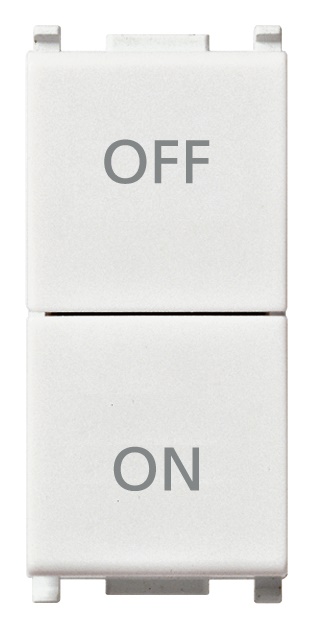 Pulsanti indipendenti 1P NO+NC 10A 250V simboli ON OFF bianco per comando elettrico