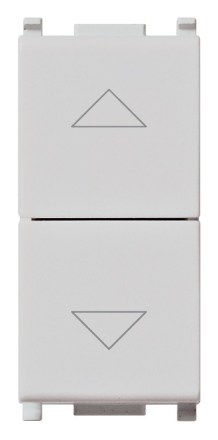 Commutatore 2P 10AX 250V due tasti frecce direzionali posizione OFF centrale Silver uso illuminazione lampade con alimentatore integrato