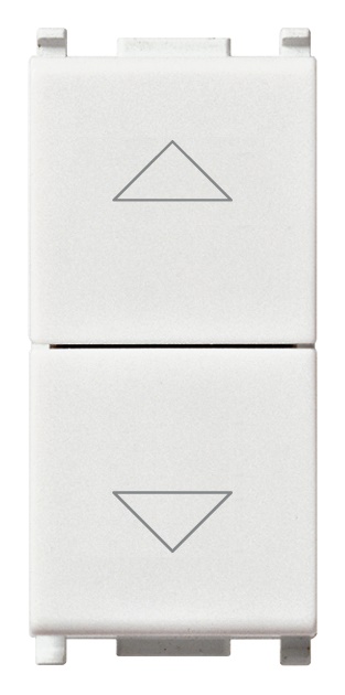 Due pulsanti interbloccati 1P NO+NO 10A 250V con frecce direzionali bianco per comando industriale