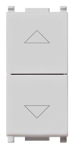 Due pulsanti interbloccati 1P NO+NO 10A 250V Silver con frecce direzionali per comando elettrico