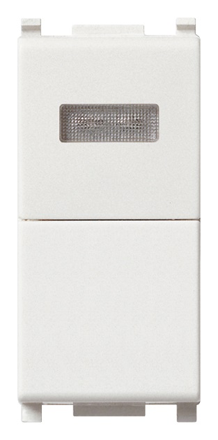 Pulsante 1P NO 10A + spia bianca bianco Plana 