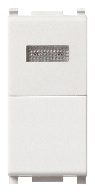Pulsante 1P NO 10A 250V con spia bianca segnalazione elettrica uso civile