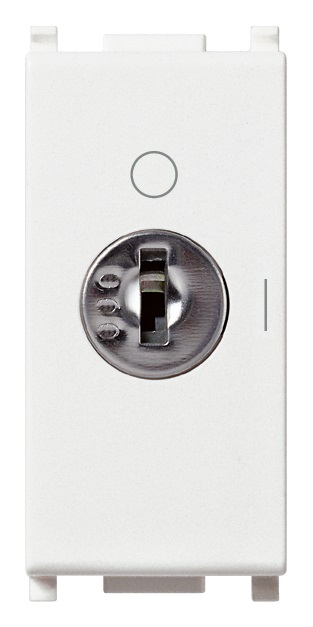 Interruttore 2P 16AX +chiave unif.bianco Plana 