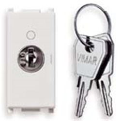 Interruttore 2P 16A con chiave OFF bianco per montaggio indipendente IP20