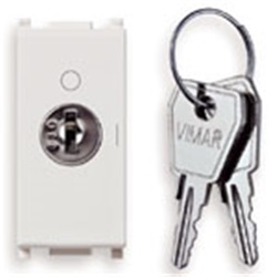 Pulsante 2P NO 16A +chiave unif. bianco Plana 