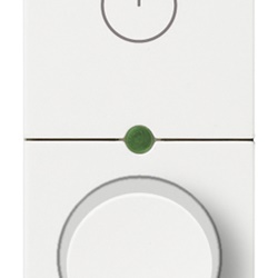 Dimmer universale rotativo 230V per lampade LED, CFL, incandescenza, comando ON/OFF, regolazione intensità, bianco