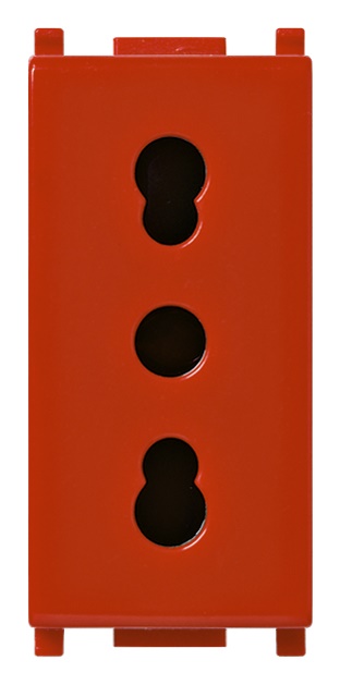 Presa industriale 2P+T 16A 250V P17/11 rosso per linee dedicate standard italiano