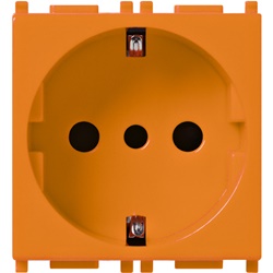 Presa elettrica 2P+T 16A P30 arancione 250V standard italiano 2 moduli