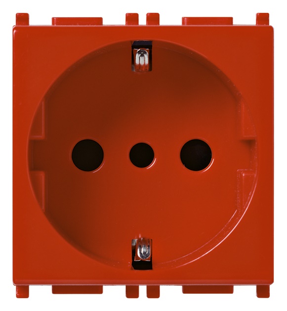 Presa elettrica 2P+T 16A 250V tipo P30 rosso standard italiano 2 moduli