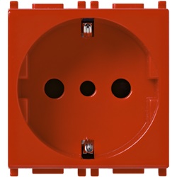 Presa elettrica 2P+T 16A 250V tipo P30 rosso standard italiano 2 moduli
